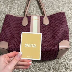 New Michael Kors Burgundy Tote Bag